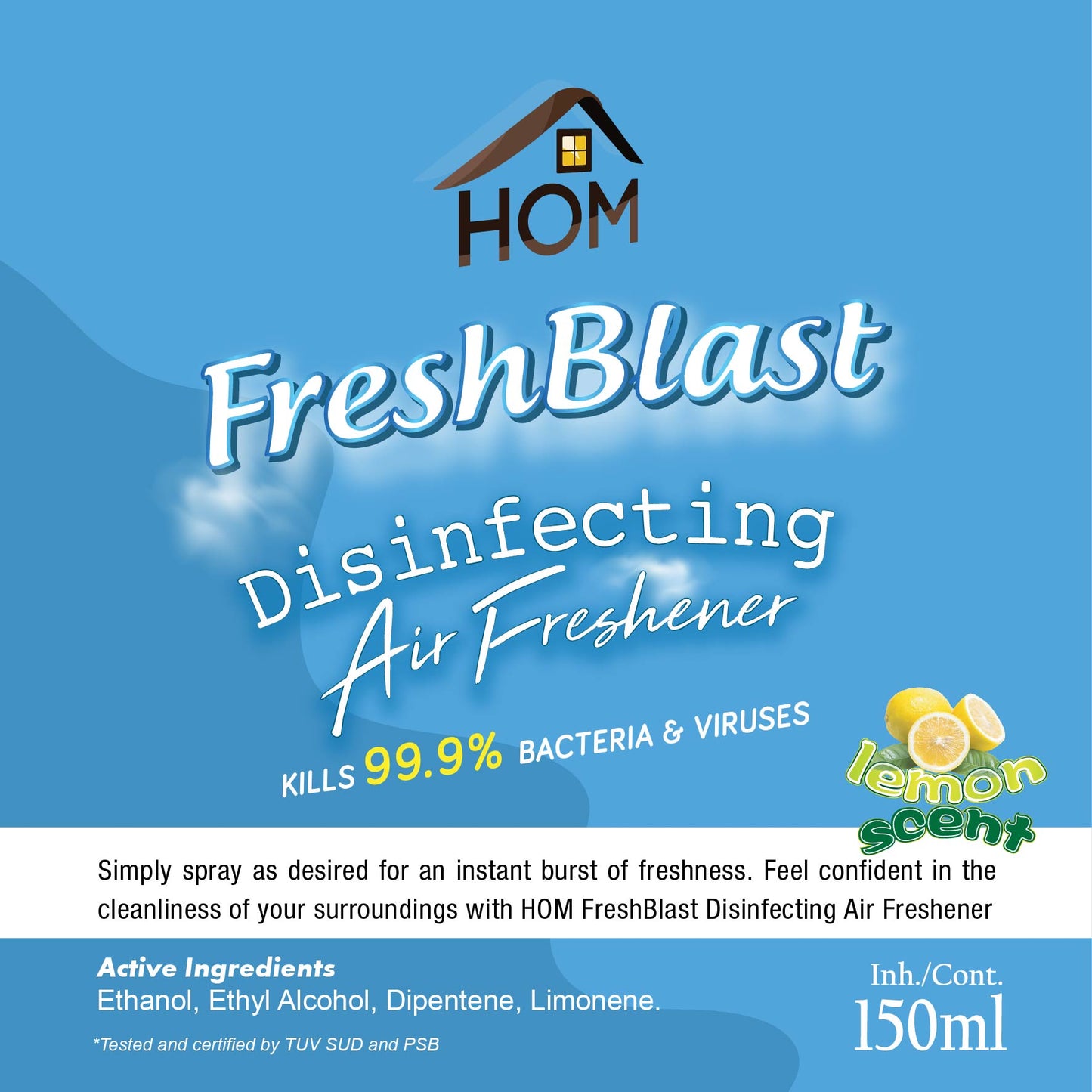 HOM FreshBlast Disinfecting Air Freshener 150ml